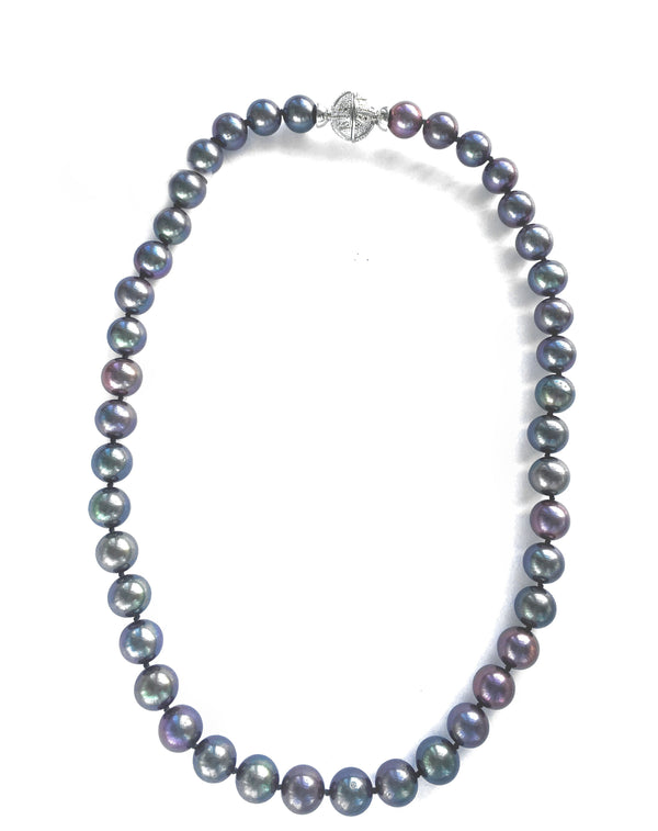 Peacock Grey Pearl Necklace - Chenevix Jewellery