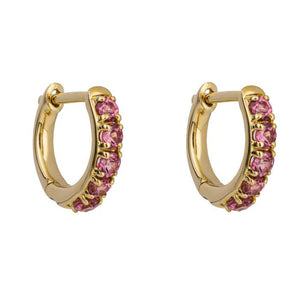 Rhodolite Garnet Huggy Hoops