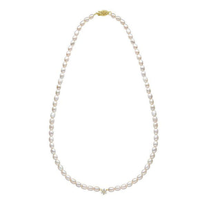 Pearl and Flower Diamond Necklace