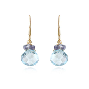 Gemstone Cluster Drop Earrings